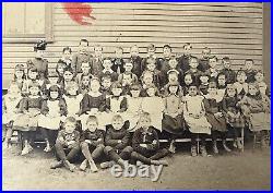 19th C. African American & Native American in School Class Photo Cabinet Card