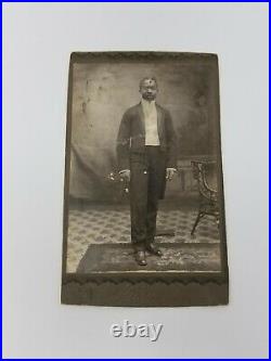19th Century Cabinet Card Photograph Young African American Male