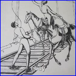 19th To 20th Century Black Americana Drawing Illustration Collection Horse Tent