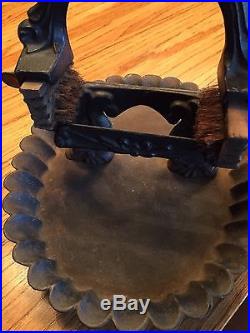 19thC Antique Black Americana Folk Art Shoe Shine Cast Iron Boot Scraper