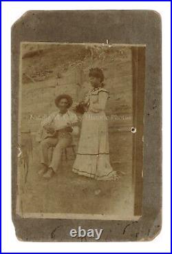 19thc African American Black Musicians with Guitar & Mandolin Photo