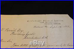 2 1862 CIVIL War Letter Confederate States War Depart A. L. Rives Slave Richmond