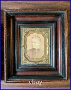 2 Framed Antique Daguerreotype Photos Marshall Fields Victorian Man & Woman Chi