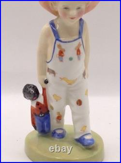 2 Rare Royal Doulton Figurines Black Americana Bunnykins Pajamas