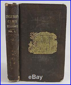 2 Vol Antique 1852 Black Americana UNCLE TOMS CABIN Harriet Beecher Stowe Books