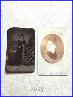 2 XXX RARE EARLY 1800's Tintype 1800 AFRICAN AMERICAN LADY NAME SU BENNY PHOTO