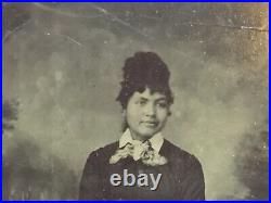 2 XXX RARE EARLY 1800's Tintype 1800 AFRICAN AMERICAN LADY NAME SU BENNY PHOTO