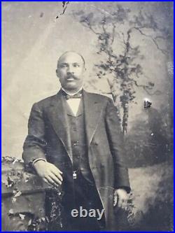 2 XXX RARE EARLY 1800's Tintype & late 1800 AFRICAN AMERICAN MAN PHOTO LOT