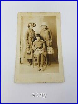 20th Century AZO Postcard African American Mother and Two Daughters