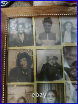 24 vintage antique African-American photos in frame photo booth