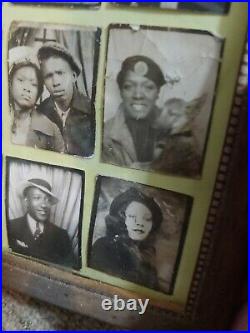 24 vintage antique African-American photos in frame photo booth