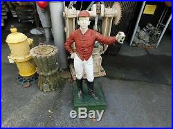 2x Antique 1900-20's Horse Lawn Jockey, Cast Iron withPaint 46 MATCHED PAIR LOOK