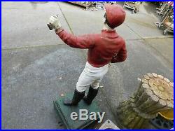 2x Antique 1900-20's Horse Lawn Jockey, Cast Iron withPaint 46 MATCHED PAIR LOOK