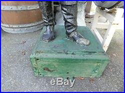 2x Antique 1900-20's Horse Lawn Jockey, Cast Iron withPaint 46 MATCHED PAIR LOOK
