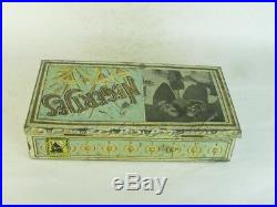 31695 Old Vintage Tin Black Americana Negro Negertjes Cigar Tobacco can Case
