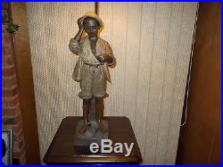 A. MOREAU VINTAGE AFRICAN AMERICAN RARE (BOY) LAMP TOP TO BASE 44