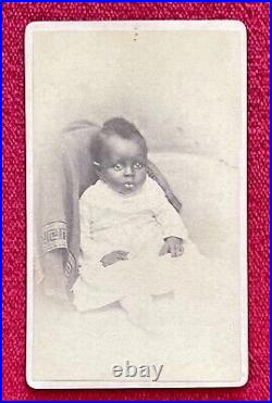AFRICAN AMERICAN BABY 1870s RARE CDV PHOTO by A. E. ALDEN, PROVIDENCE, RI