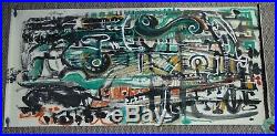 ANDREW TURNER 6' Green Modern Musical Abstract Painting Africa American Signed