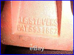 ANTIQ. 1887 Cast Iron Black Americana J. E. Stevens Mechanic 5-7-9 STORE SLOT/BANK