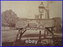 ANTIQUE 1870s CASKETS COFFINS BOTTOM UP POSTER FOLK ART BOW NH STEREOVIEW PHOTO