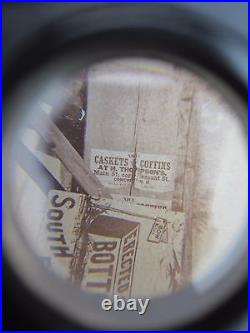 ANTIQUE 1870s CASKETS COFFINS BOTTOM UP POSTER FOLK ART BOW NH STEREOVIEW PHOTO