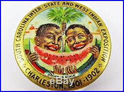 Antique 1901-02 Charleston, Sc Expo Black Americana Souvenir Pin Pinback Button