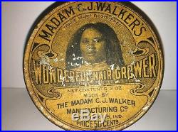 ANTIQUE 1920's Black Americana Madame CJ Walker's Tin RARE