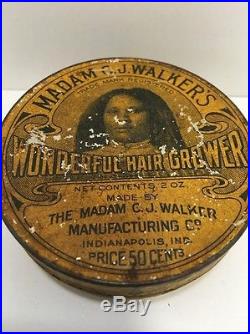 ANTIQUE 1920's Black Americana Madame CJ Walker's Tin RARE