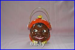ANTIQUE RARE GOOGLY EYED MAMMY HEAD BLACK AMERICANA COOKIE/BISCUIT JAR GREAT CON