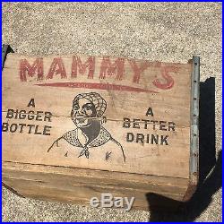 ANTIQUE RARE MAMMY'S SODA WOOD BOTTLE CRATE BLACK AMERICANA PHILADELPHIA 1920S