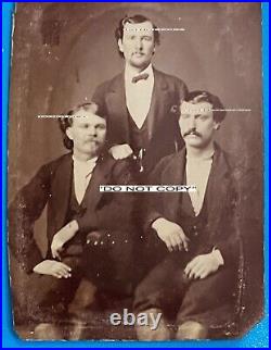 AUTHENTIC Frank James, Bob Younger & Jesse James Train Robber Tintype Photo