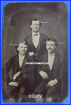 AUTHENTIC Frank James, Bob Younger & Jesse James Train Robber Tintype Photo