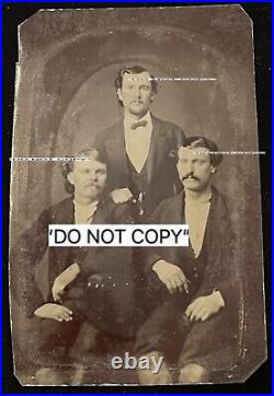 AUTHENTIC Frank James, Bob Younger & Jesse James Train Robber Tintype Photo