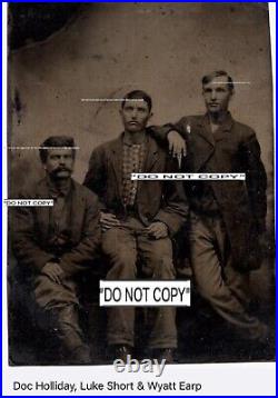 AUTHENTIC Young Dodge City, Wyatt Earp & Doc Holliday & Luke Short Tintype