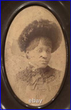 African American Beauty Black Victorian Dress Hat Textiles Flower Emotions Photo
