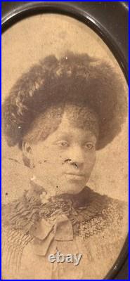 African American Beauty Black Victorian Dress Hat Textiles Flower Emotions Photo