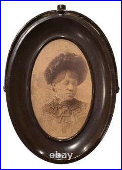 African American Beauty Black Victorian Dress Hat Textiles Flower Emotions Photo