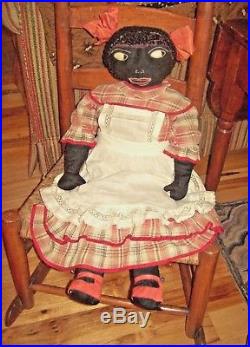 African American Black Doll Vintage Outstanding Superior Rare Antique 30 in long