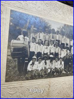 African American Boys Patriotic Group Photo Costumes Guns & Drums Vintage Photo