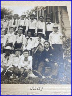 African American Boys Patriotic Group Photo Costumes Guns & Drums Vintage Photo