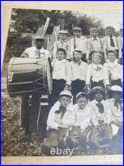 African American Boys Patriotic Group Photo Costumes Guns & Drums Vintage Photo
