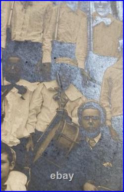 African American Boys Patriotic Group Photo Costumes Guns & Drums Vintage Photo