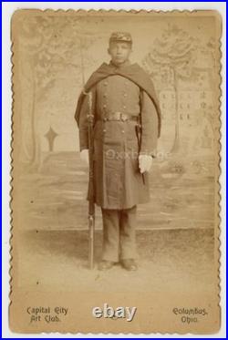 African American Buffalo Soldier 1880 Rifle Bayonet Black Cabinet Card J15361