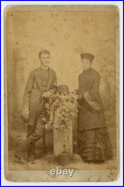 African American Cabinet Card 1880 Interracial Couple Black Female Wealthy Man
