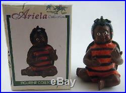 African American Child Figurine Ariela Collection Orange Stripes Black Americana