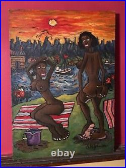 African American Folk Art Oil Painting