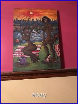 African American Folk Art Oil Painting