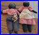 African American Folk Art Rag Dolls 16 Boy/Girl Pair Hand Sewn 1940's