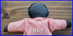 African American Folk Art Rag Dolls 16 Boy/Girl Pair Hand Sewn 1940's