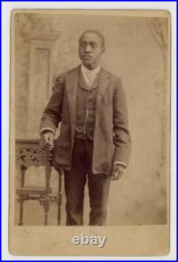 African American Gentleman 1870 Pocketwatch Wealthy Black Man Cabinet Card 13830